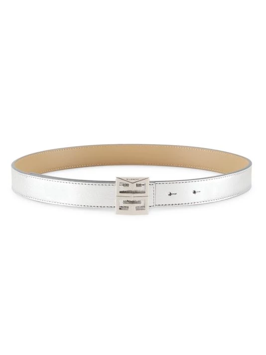 Givenchy 4G Buckle Metallic Leather Belt