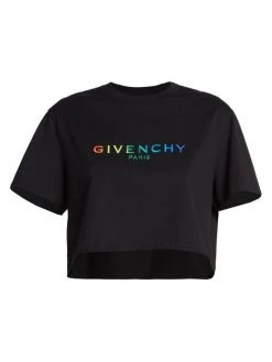 Givenchy Logo-Embroidered Cotton Cropped T-Shirt