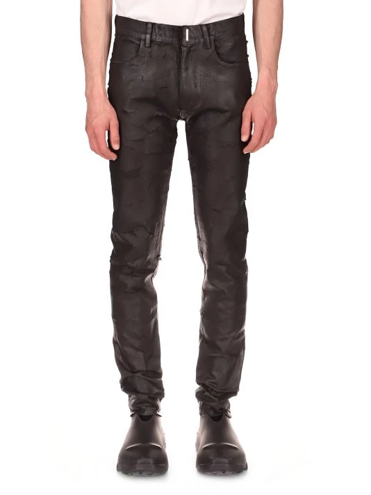 Givenchy Shiny Cracked Slim-Fit Jeans For Men