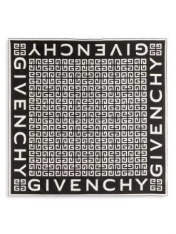 Givenchy 4G Monogram Silk Twill Square Scarf Military Blue