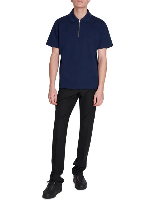 Givenchy Classic-Fit Quarter-Zip Polo Shirt For Men - Image 2
