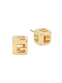 Givenchy G-Cube Goldtone Stud Earrings