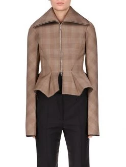 Givenchy Glen Plaid Peplum Jacket