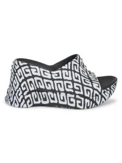 Givenchy Mallow Slider Graffiti Logo Wedge Sandals