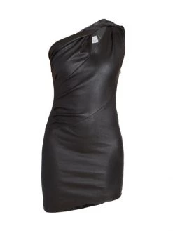 Givenchy Draped Leather Asymmetric Minidress