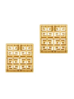 Givenchy Goldtone Monogram Large Square Hoop Earrings