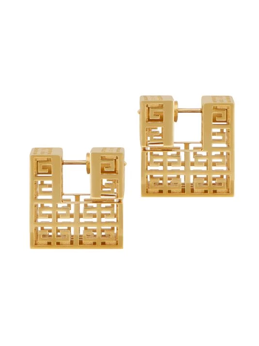 Givenchy Goldtone Monogram Large Square Hoop Earrings - Image 3