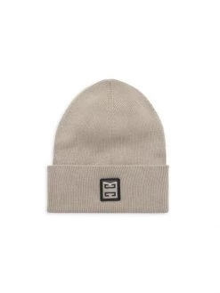 Givenchy Logo Patch Beanie For Men Black
