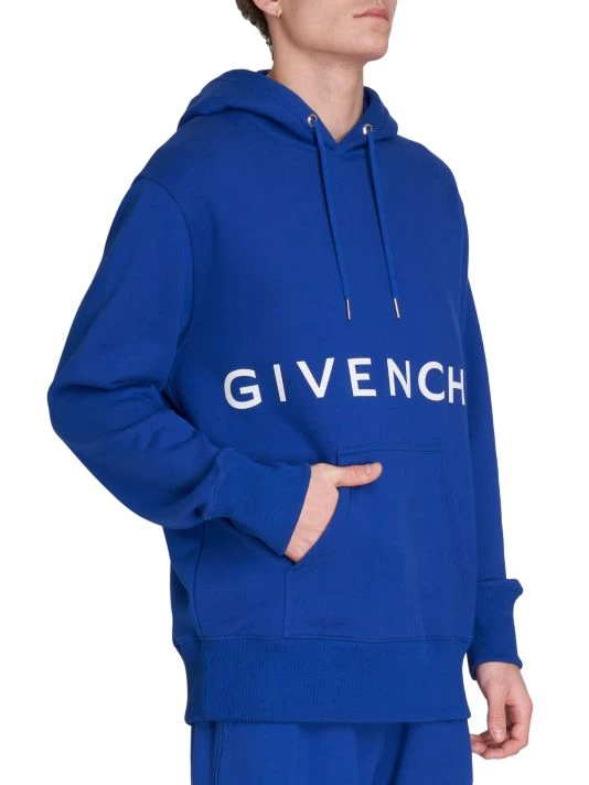 Givenchy Classic Fit Branding Bonded Hoodie For Men - Image 4
