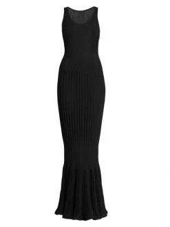 Givenchy Rib-Knit Maxi Dress Ocean Blue