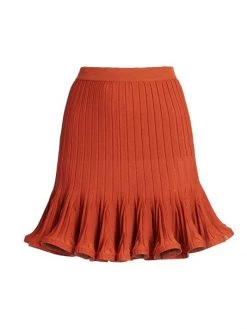 Givenchy Pleated Rib-Knit Miniskirt