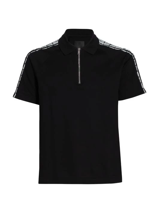 Givenchy 4G Logo Raglan Zip Polo For Men