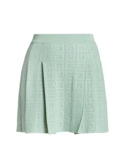 Givenchy Pleated Monogrammed Miniskirt