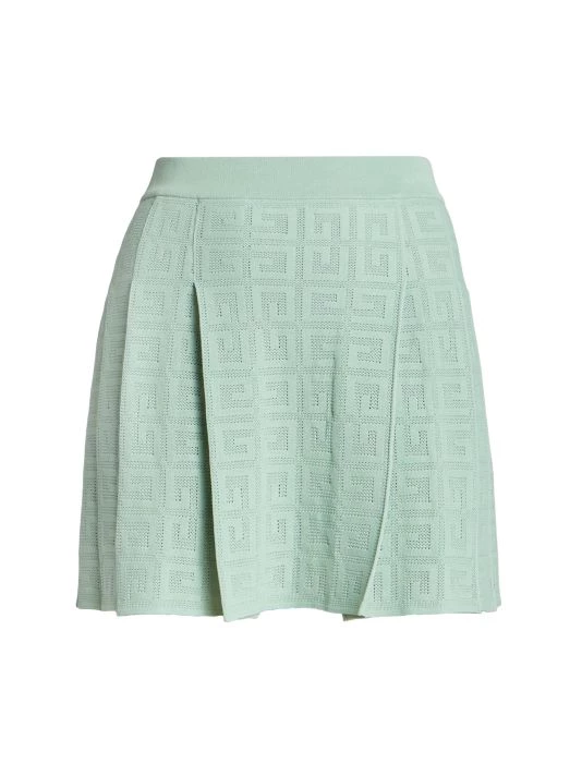 Givenchy Pleated Monogrammed Miniskirt