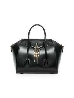 Givenchy Mini Antigona Lock Box Leather Satchel Ivory