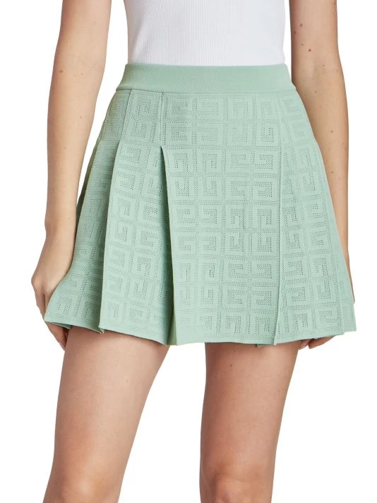 Givenchy Pleated Monogrammed Miniskirt - Image 3