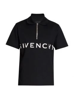 Givenchy Classic-Fit Logo Quarter-Zip Polo Shirt For Men