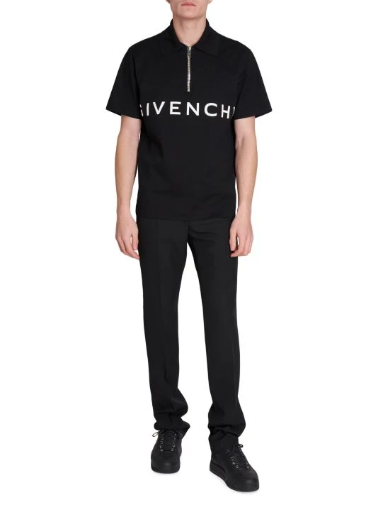 Givenchy Classic-Fit Logo Quarter-Zip Polo Shirt For Men - Image 2