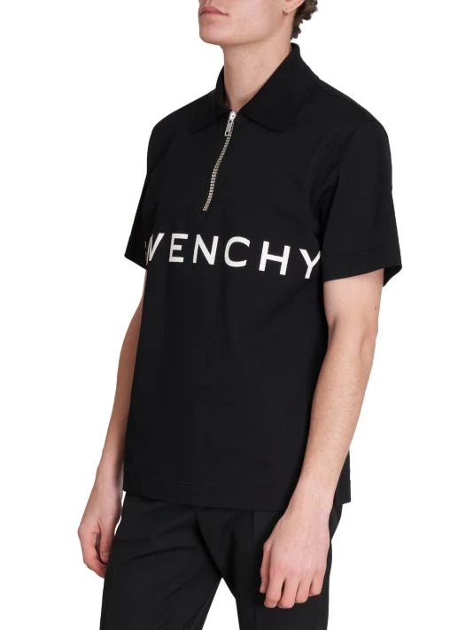 Givenchy Classic-Fit Logo Quarter-Zip Polo Shirt For Men - Image 4