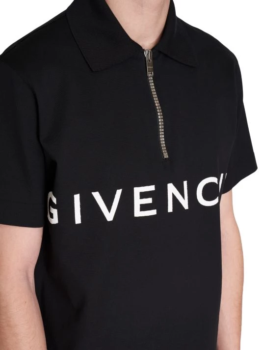 Givenchy Classic-Fit Logo Quarter-Zip Polo Shirt For Men - Image 6