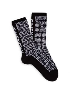 Givenchy Little Boy's & Boy's Jacquard Logo Socks For Kids White Black