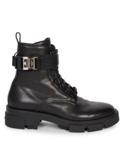 Givenchy Terra Lace-Up Leather Combat Boots