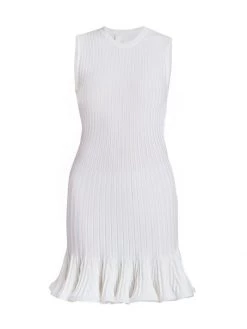 Givenchy Ruffle Hem Strapless Dress White