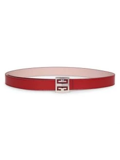 Givenchy 4G Buckle Leather Belt Red