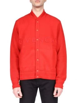 Givenchy Knitted Bomber Jacket For Men Red