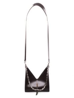 Givenchy Mini Cut-Out Leather Shoulder Bag Cloud Grey