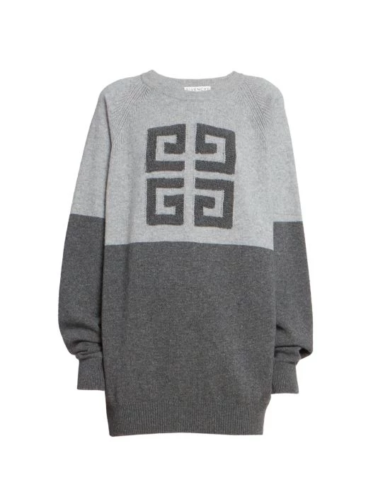 Givenchy Bi-Color Intarsia Cashmere Knit Sweater