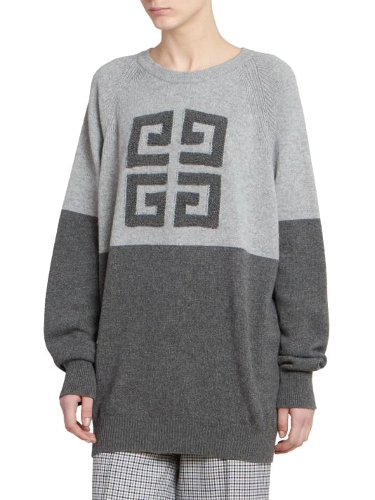 Givenchy Bi-Color Intarsia Cashmere Knit Sweater - Image 3