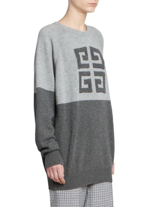 Givenchy Bi-Color Intarsia Cashmere Knit Sweater - Image 4