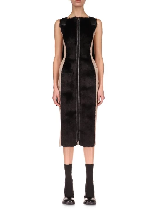 Givenchy Apron Faux Fur Dress - Image 2