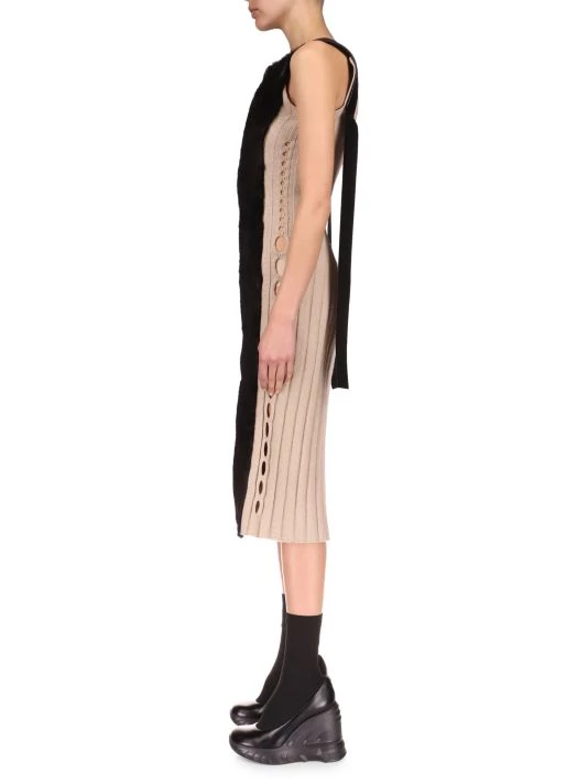 Givenchy Apron Faux Fur Dress - Image 3