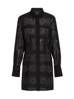 Givenchy Openwork Pattern Mini Shirtdress