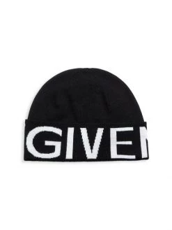 Givenchy Logo Wool Beanie For Men Black White