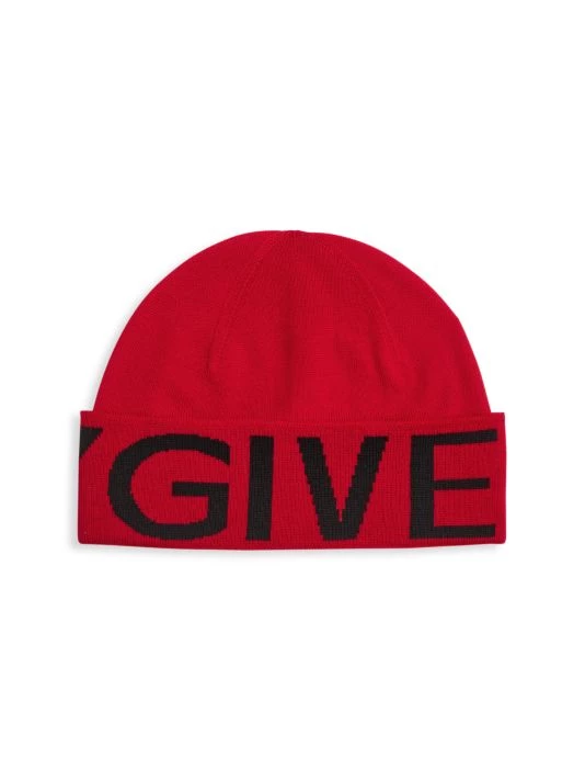 Givenchy Logo Wool Beanie For Men Black White - Image 5