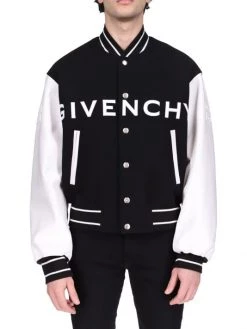 Givenchy Wool & Leather Big Varsity Jacket For Men