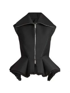 Givenchy Sleeveless Peplum Zip-Up Vest