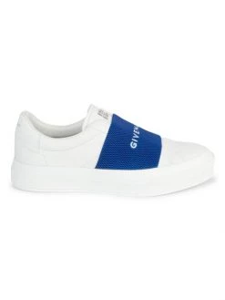 Givenchy City Court Elastic & Leather Sneakers For Men White Electric Blue