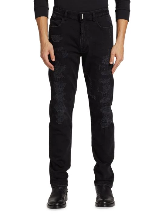 Givenchy D Slim-Fit Destructed Jeans For Men - Image 3
