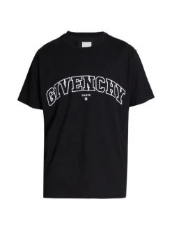 Givenchy Logo Embroidered College Classic-Fit T-Shirt For Men White Black