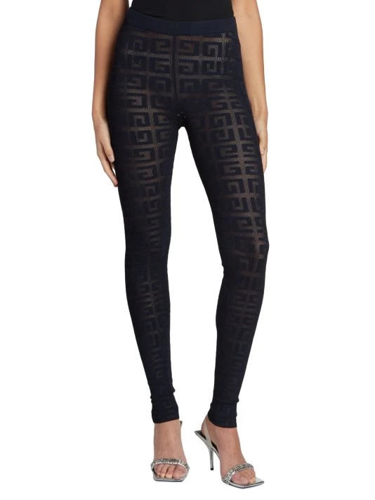 Givenchy Lace Monogram Logo Leggings - Image 3