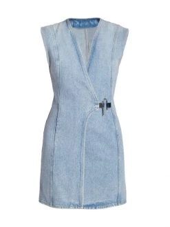 Givenchy Cotton Denim Wrap Minidress