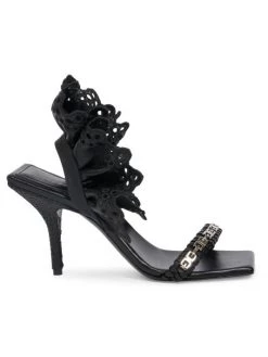Givenchy 4G Woven Ruffle Slingback Sandals