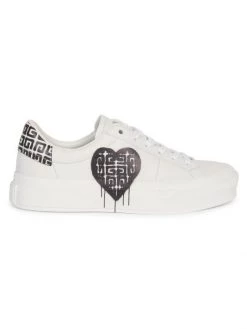 Givenchy City Sport Graffiti Logo Leather Sneakers
