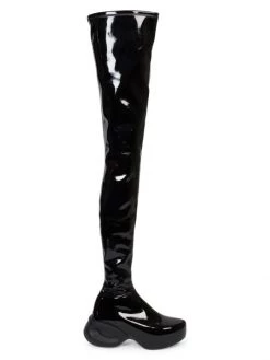 Givenchy G Clog Latex Over-The-Knee Boots
